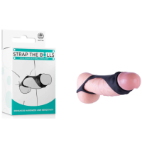 Strap The Balls - Black Cock Strap with Ball Stretcher
